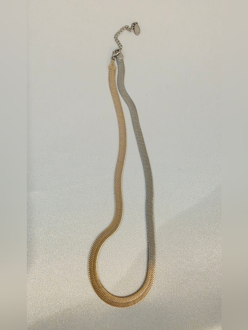 8 Other Reasons Elegant Transitional Flat Snake Chain Necklace 16"+2" New